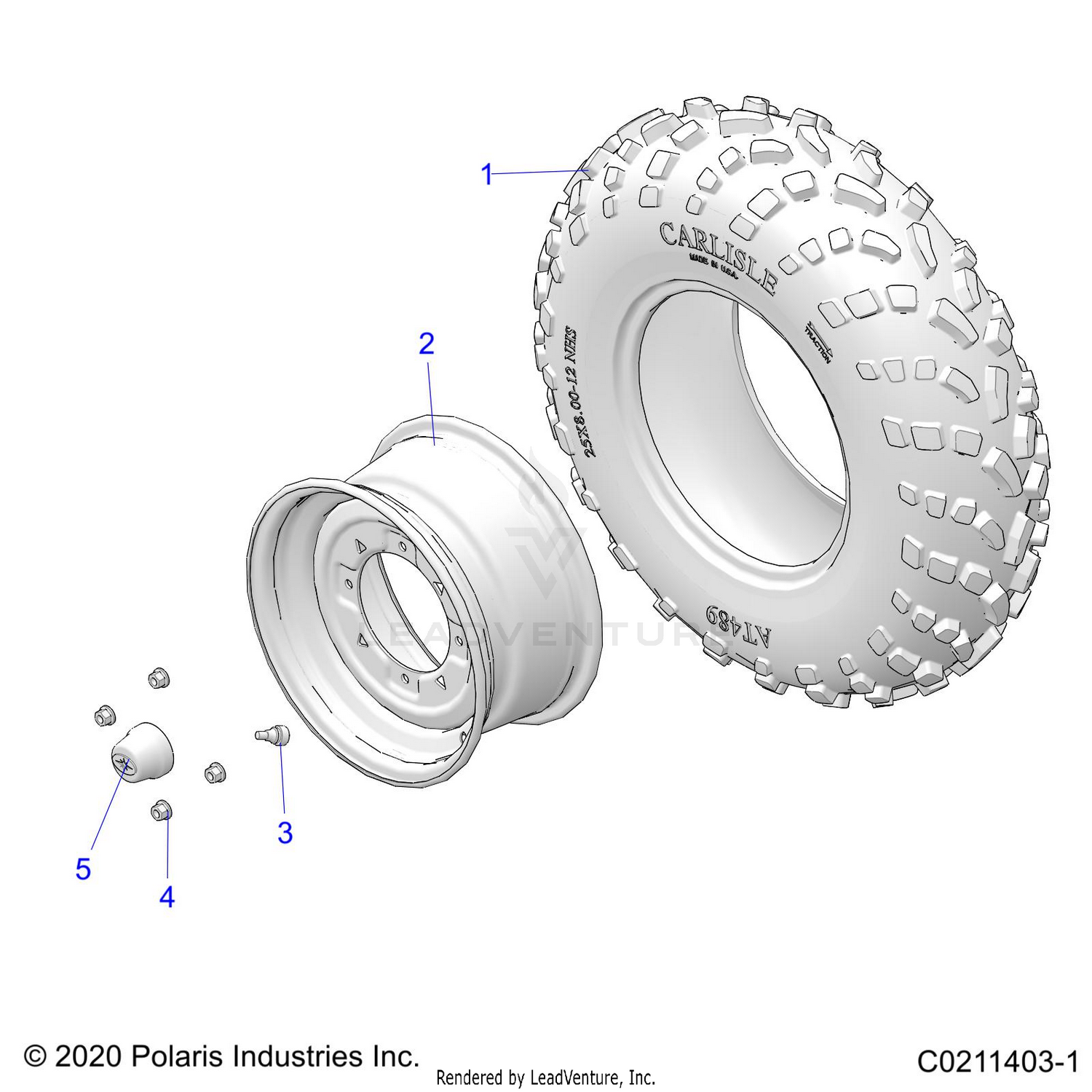 WHEELS, FRONT TIRE - A26SZE57CL/EL (C0211403-1)