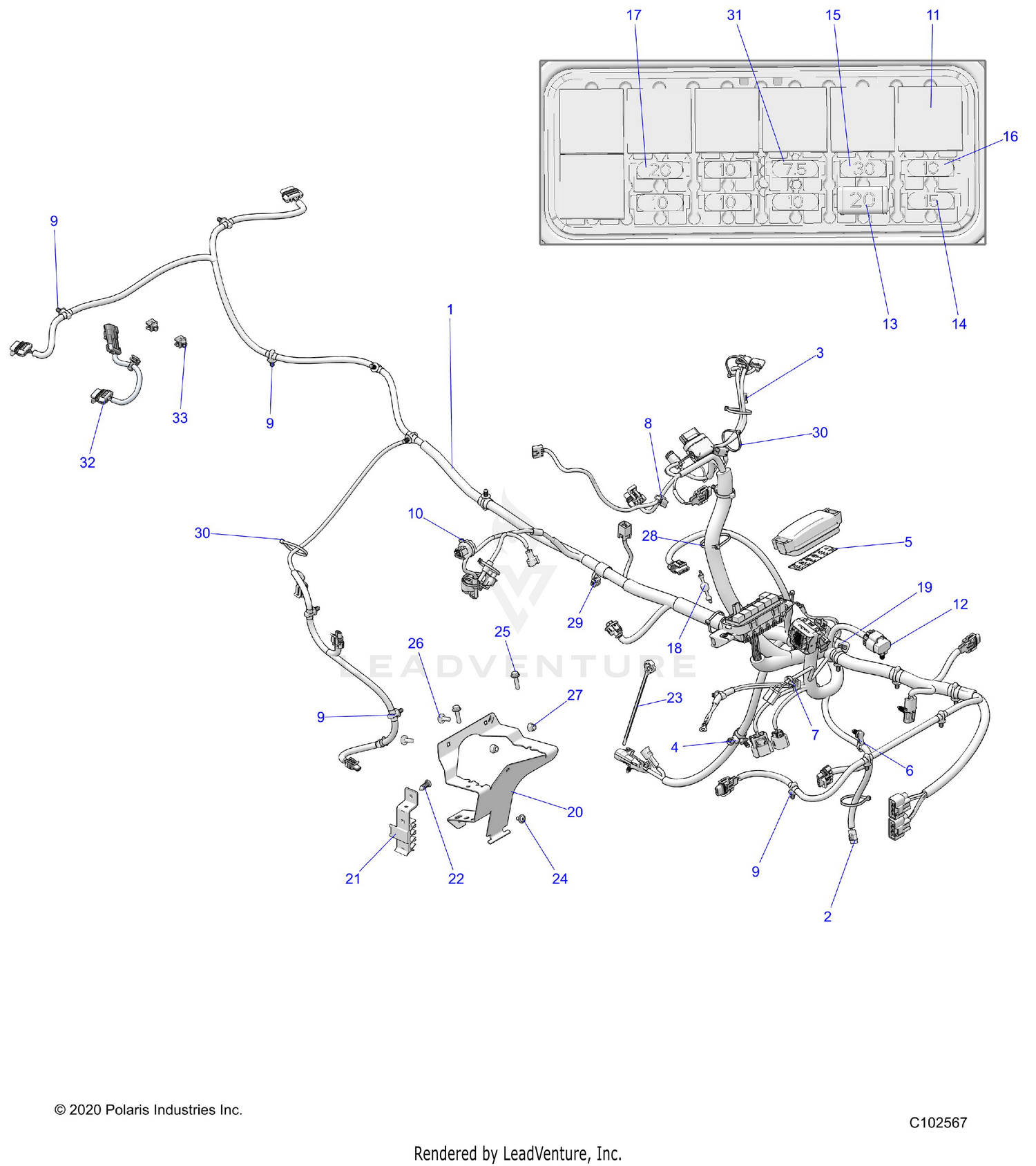 ELECTRICAL, MAIN WIRE HARNESS - A26SHY57AL/AS (C102567)