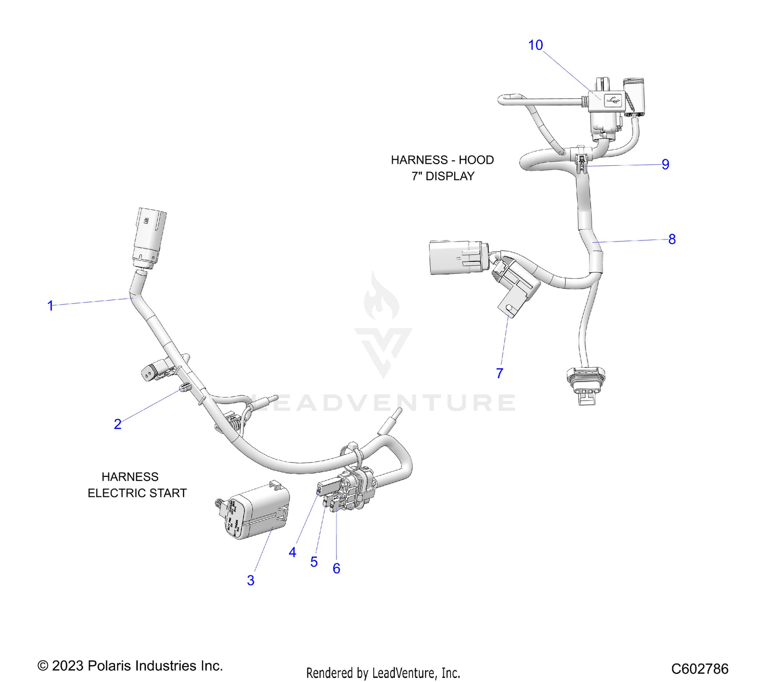 ELECTRICAL, WIRE HARNESS, HOOD, ELECTRIC START - S26TLC9BS/TLR9BS/BEL (C602786)