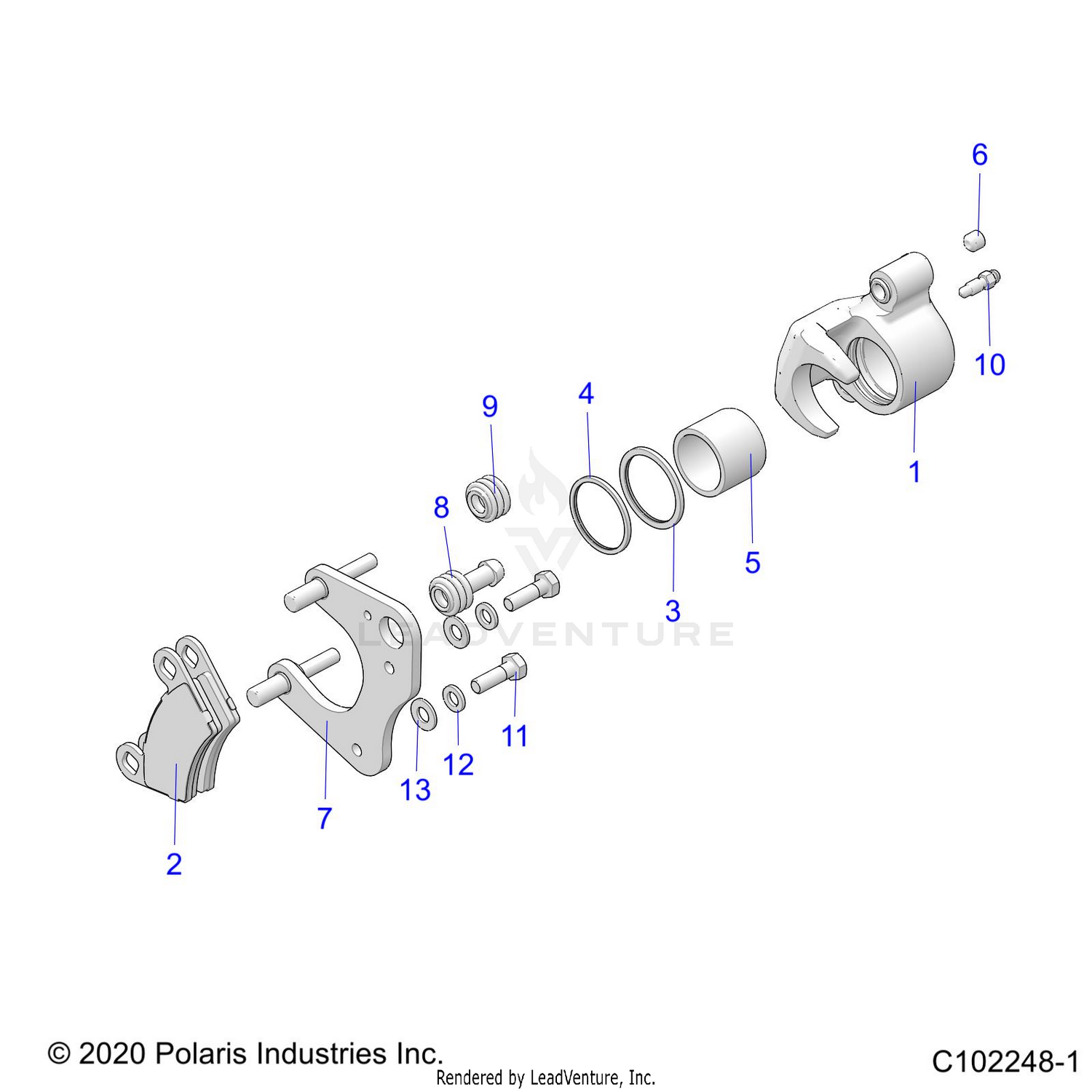 BRAKES, BRAKE CALIPER, FRONT - A26SEE57P8 (C102248-1)