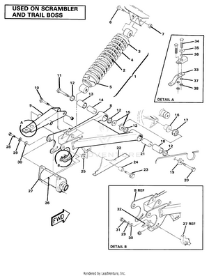 Swing Arm Weldment And Rear Shock Assembly (4910981098032a) Schematic