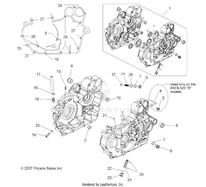 Engine, Crankcase - A10gj52aa (49atvcrankcase08out525s) Schematic