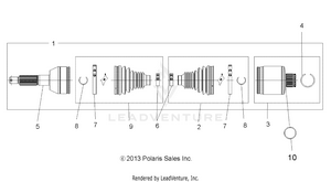 Drive Train, Rear Drive Shaft - A14mb46th (49atvshaftdriverr13sp500) Schematic