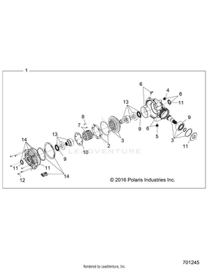 Drive Train, Front Gearcase Internals - R17rta87a1/b1/a9/b9 (701245) Schematic