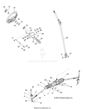 Steering, Steering Asm. - R14wh76aa/eac (49rgrsteering14800crew) Schematic