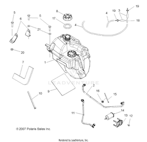 Body, Fuel Tank Asm. (built 8/21/07 And After) - A08dn50af/as/aw/az (49atvfuel08spx25) Schematic