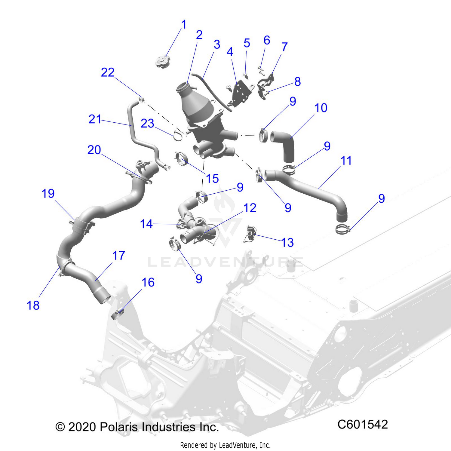 ENGINE, COOLING SYSTEM - S22EFD8RS/EFE8RS ALL OPTIONS (601542C)