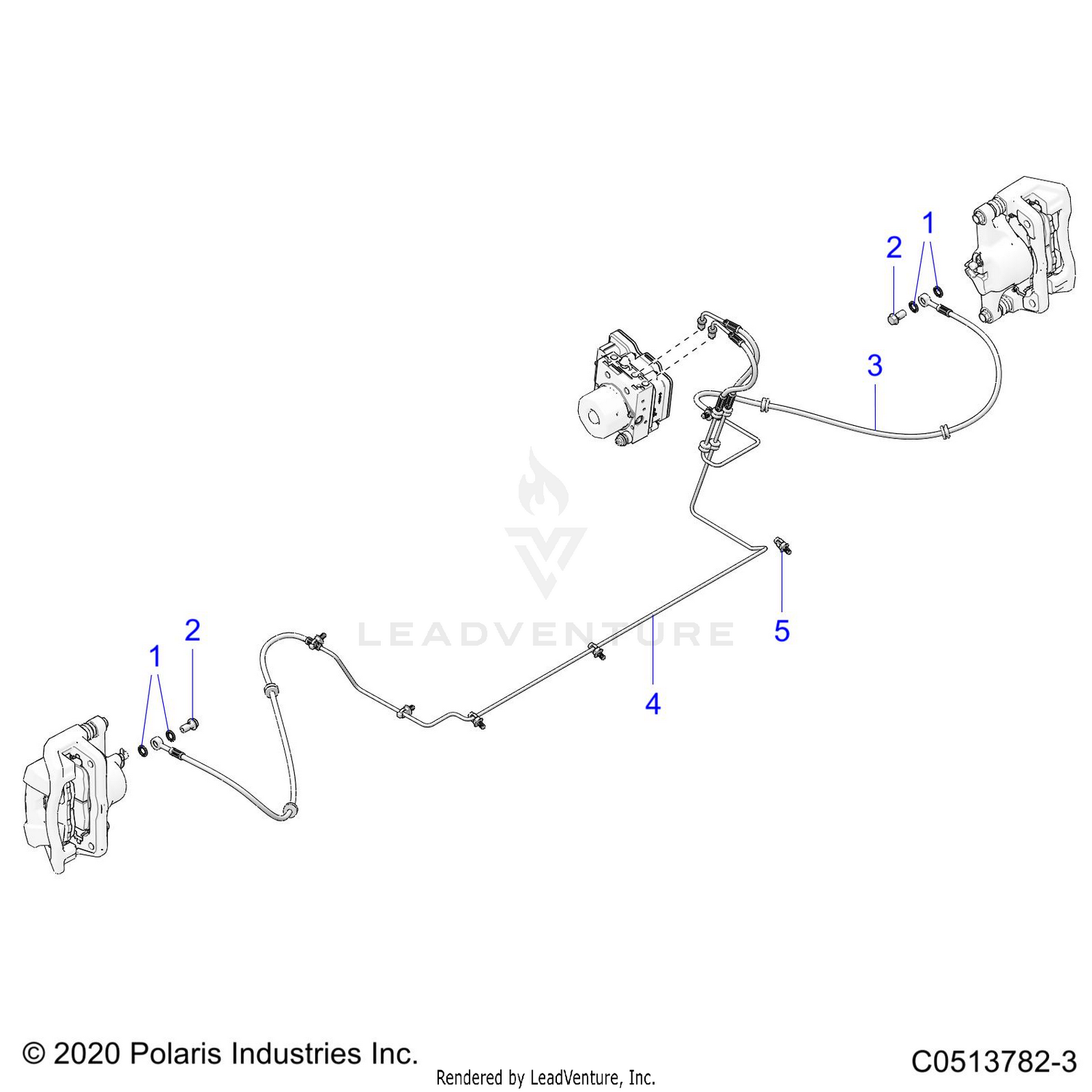 BRAKES, FRONT BRAKE LINE - T21AAPHD/RHB/SHD/THD ALL OPTIONS (C0513782-3)