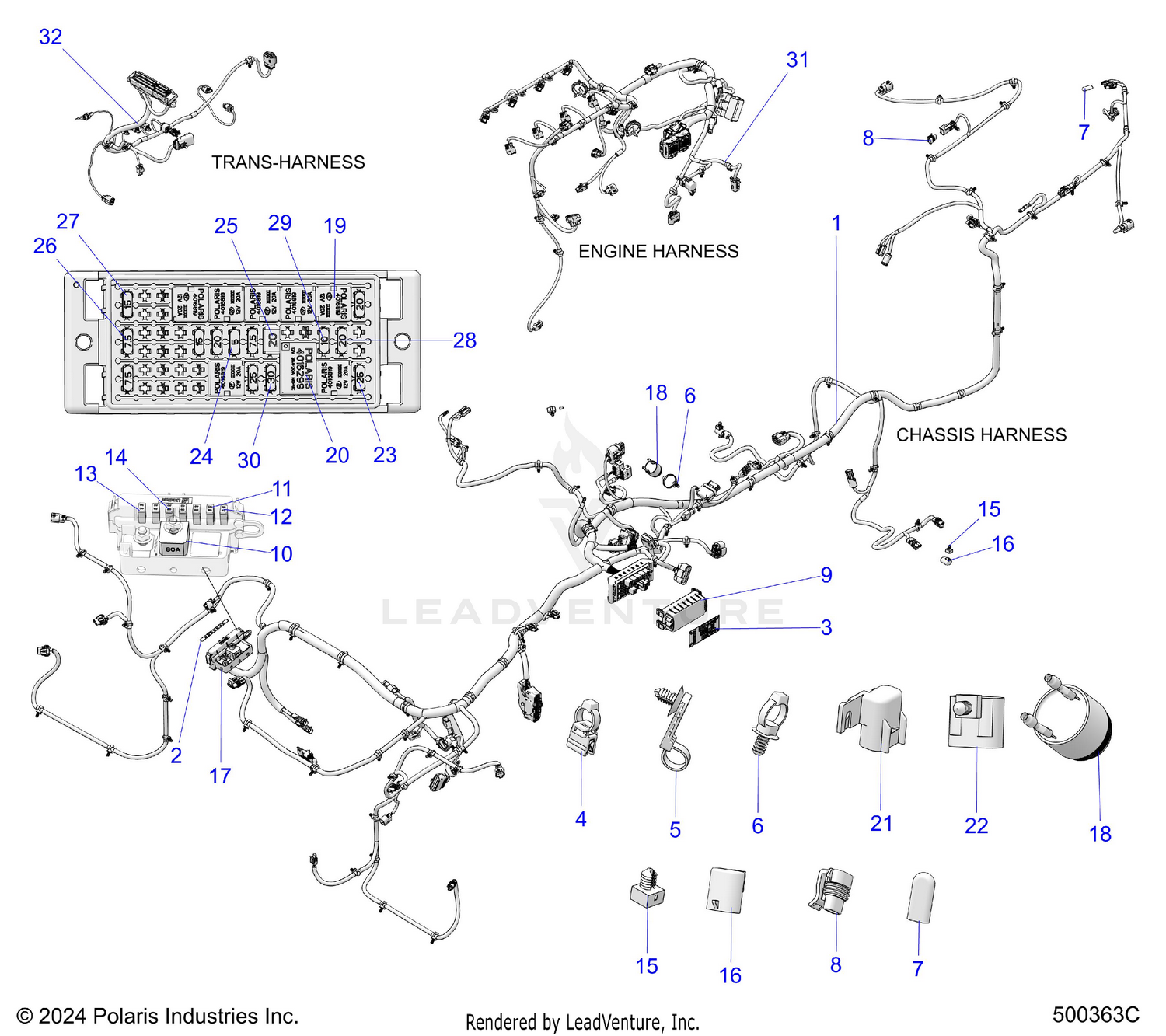 ELECTRICAL, WIRE HARNESS - T26AARGB/HB (500363C)