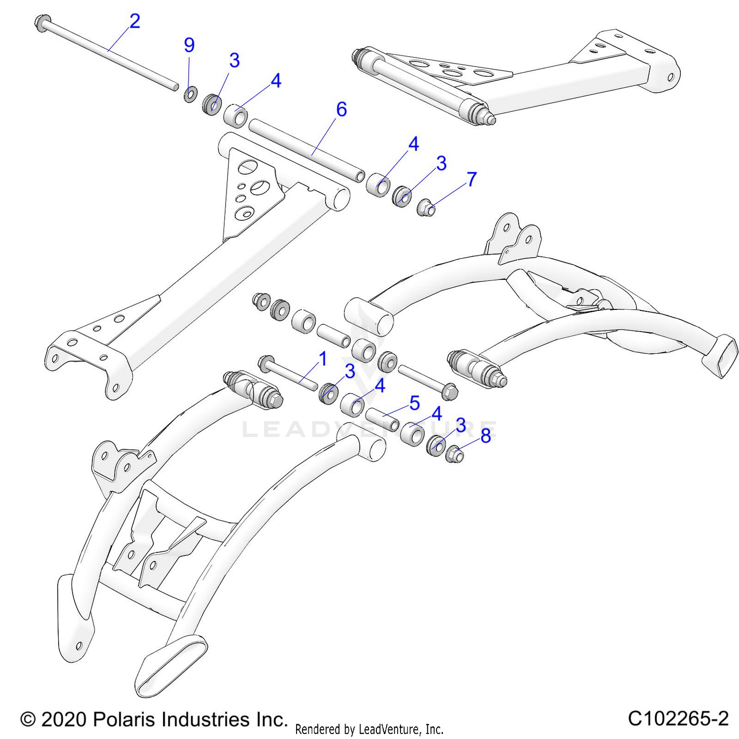SUSPENSION, REAR CONTROL ARM, MOUNTING - A26SXM95AR (C102265-2)
