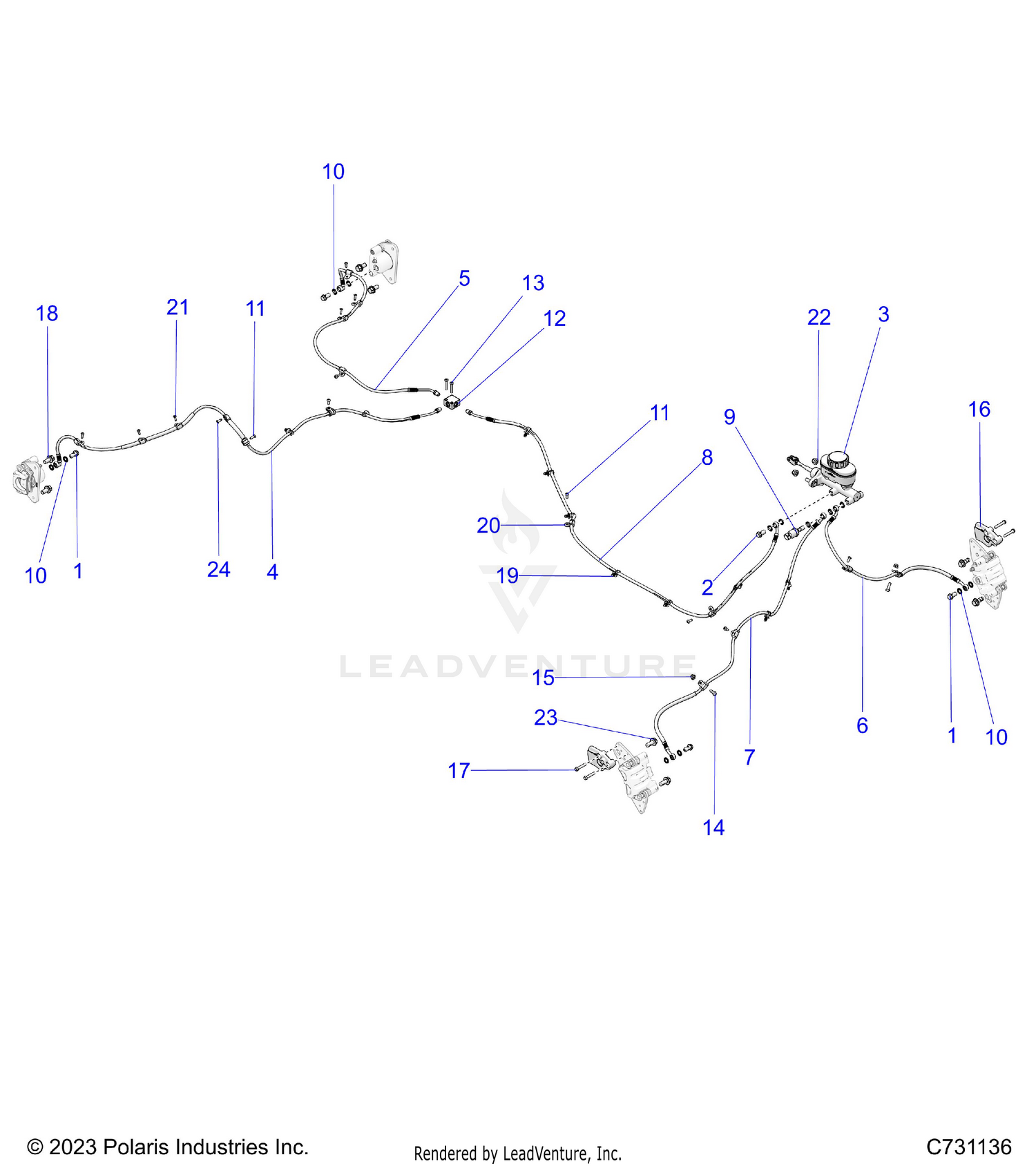 BRAKES, BRAKE LINES AND MASTER CYLINDER - R26RRE99CN/C9/EN/E9 (C731136)