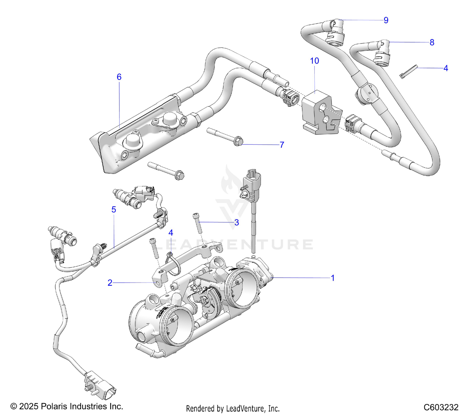 FUEL SYSTEM, RAIL, LINES and THROTTLE BODY -S26TLC9BS/TLR9BS/BEL (C603232)