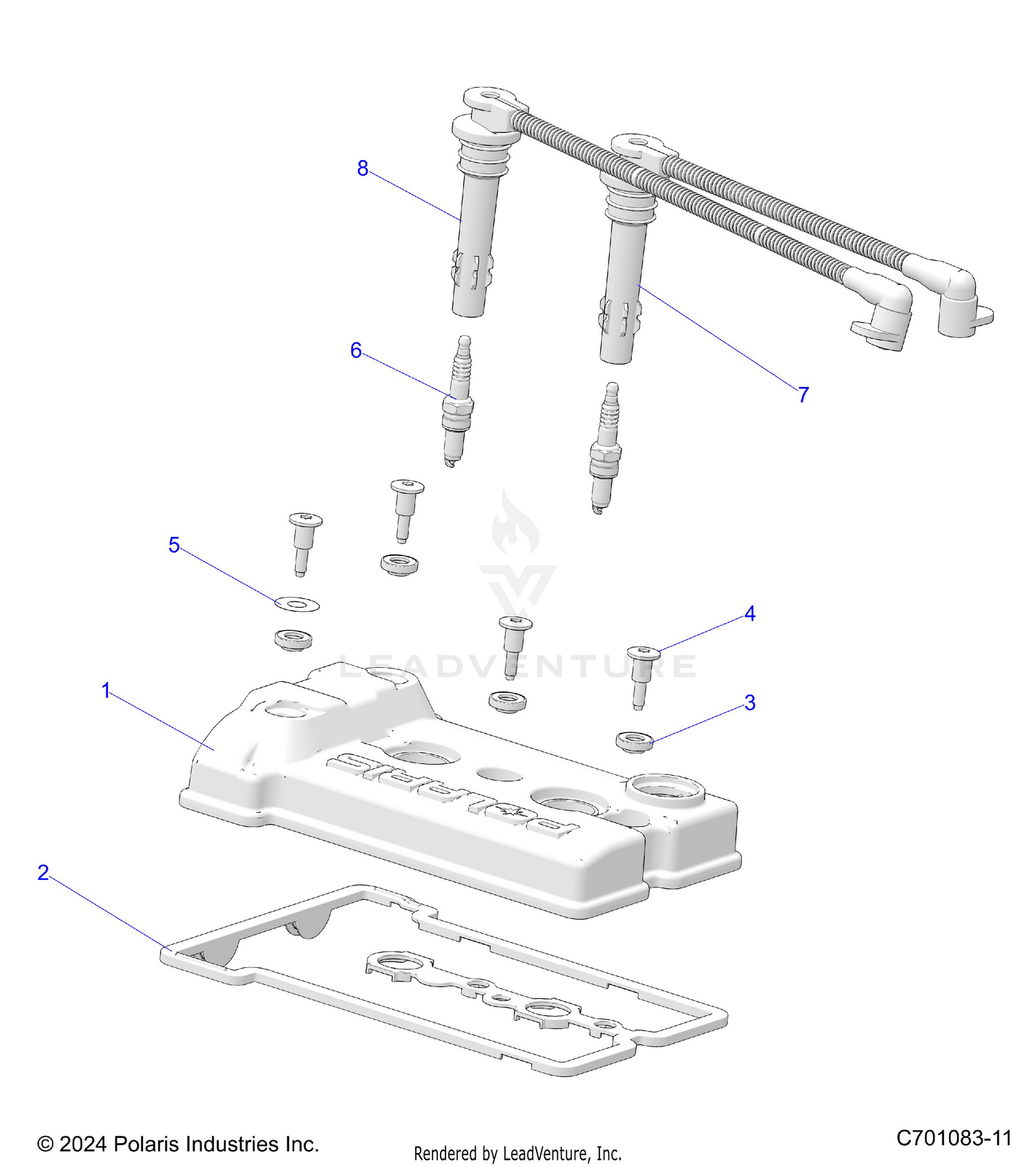 ENGINE, VALVE COVER, SPARKPLUGS AND WIRES - Z26ASE99P5 (C701083-11)