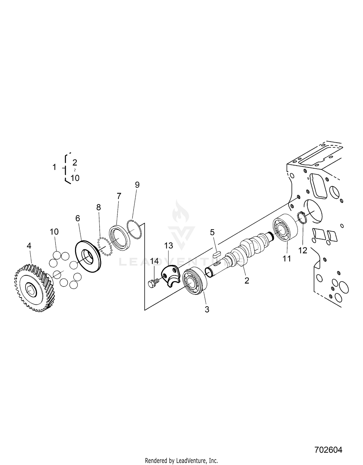 ENGINE, FUEL CAMSHAFT AND GOVERNOR SHAFT - R24RRED4FA/DA/SD4CA/CK (702604)