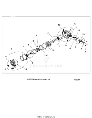 Drive Train, Front Gearcase Internals - A22sva85a3 (102287) Schematic
