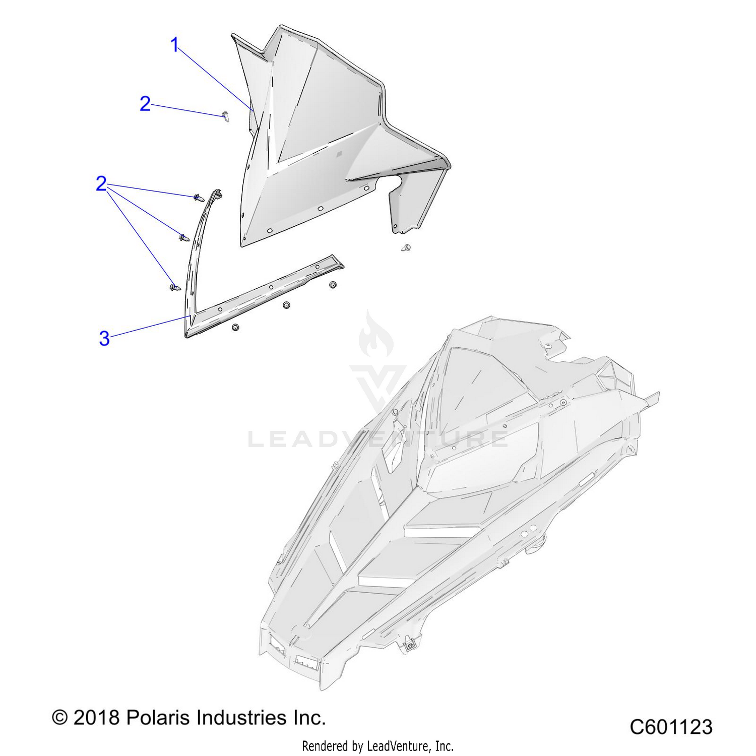 BODY, WINDSHIELD - S22CFF5TSL (C601123)