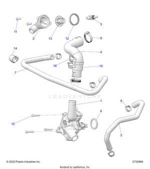 Engine, Waterpump And Bypass - R23tae99ad/bd/ap/bp (c0703903) Schematic