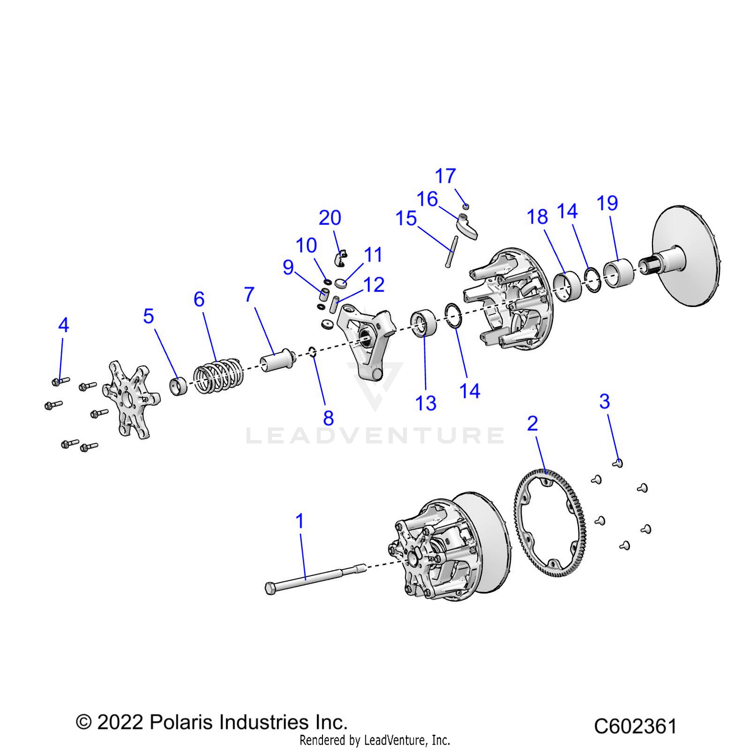 DRIVE TRAIN, CLUTCH, PRIMARY - S22TFG8MS/8ME ALL OPTIONS (C602361)