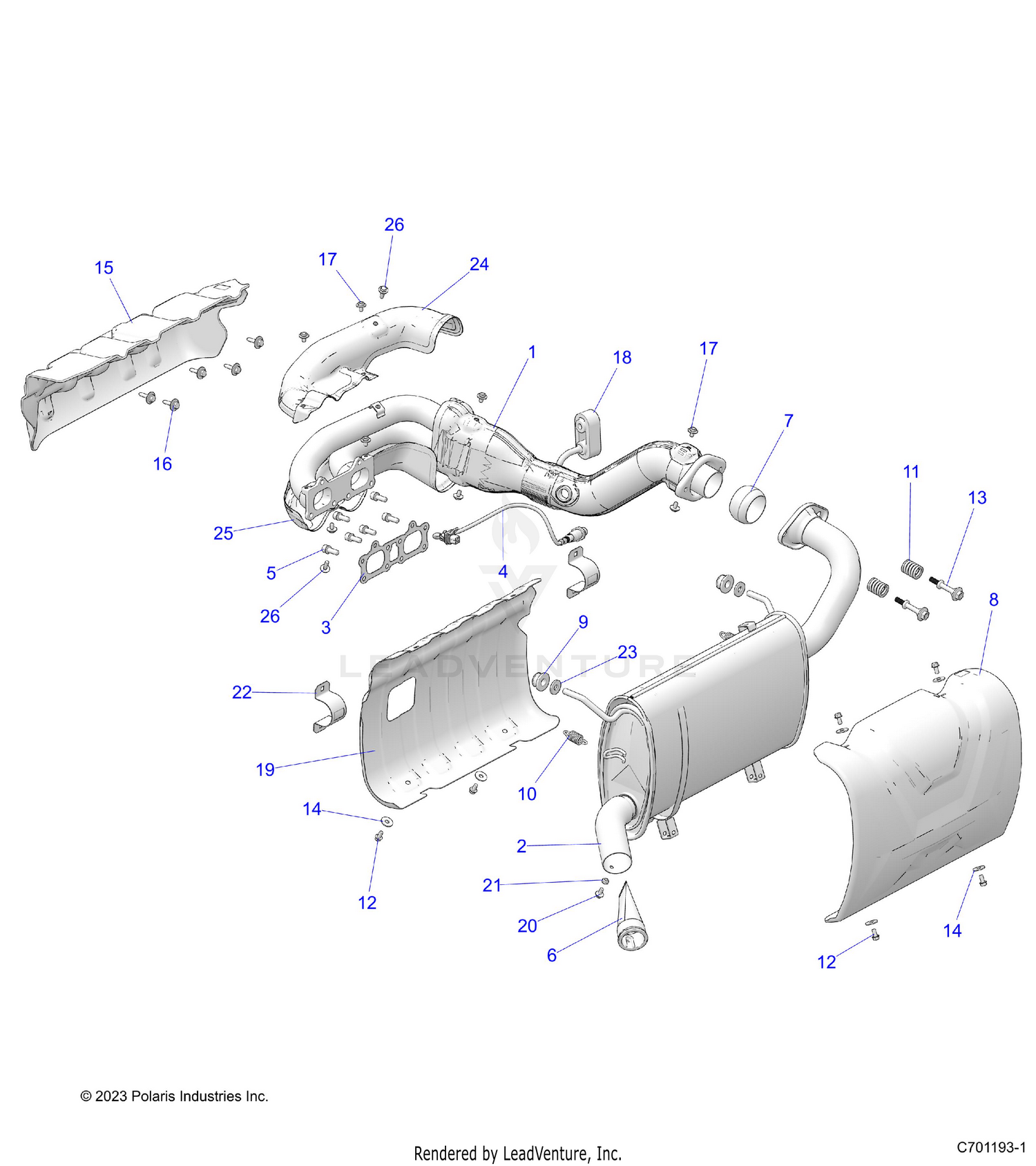 ENGINE, EXHAUST SYSTEM - R24RRY99AJ/BJ/AK/BK/AZ/BZ/A9/B9 (C701193-1)