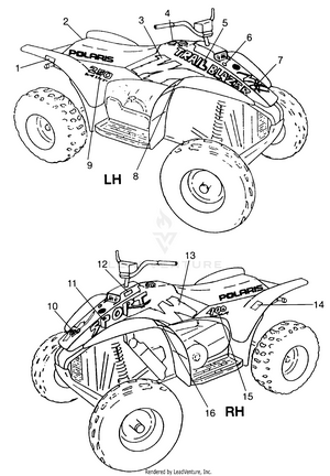 Decals Sport 400l W97ba38c And Trail Blazer W97ba25c (4940124012a012) Schematic