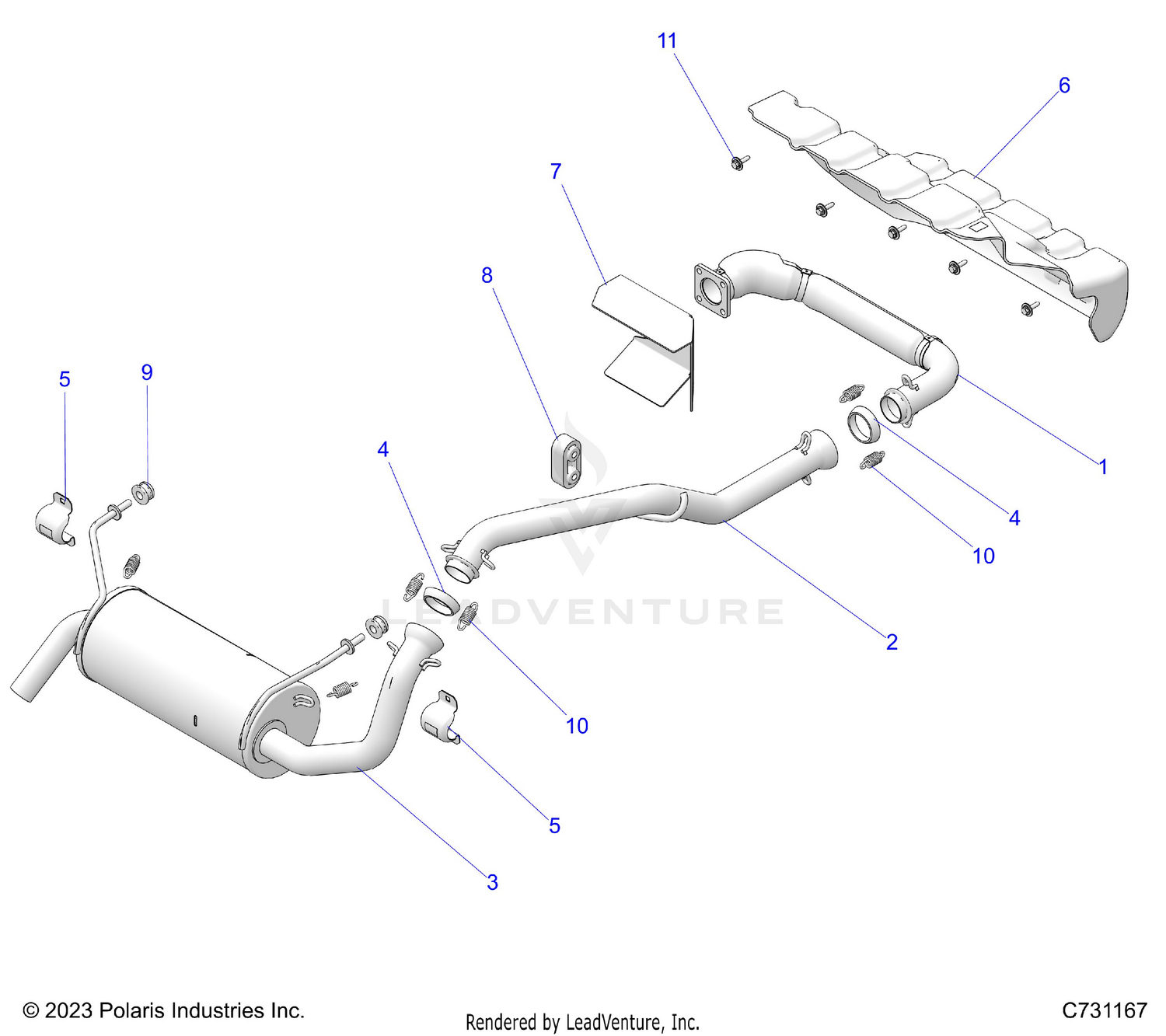 ENGINE, EXHAUST SYSTEM - R26RRED4DB (C731167)