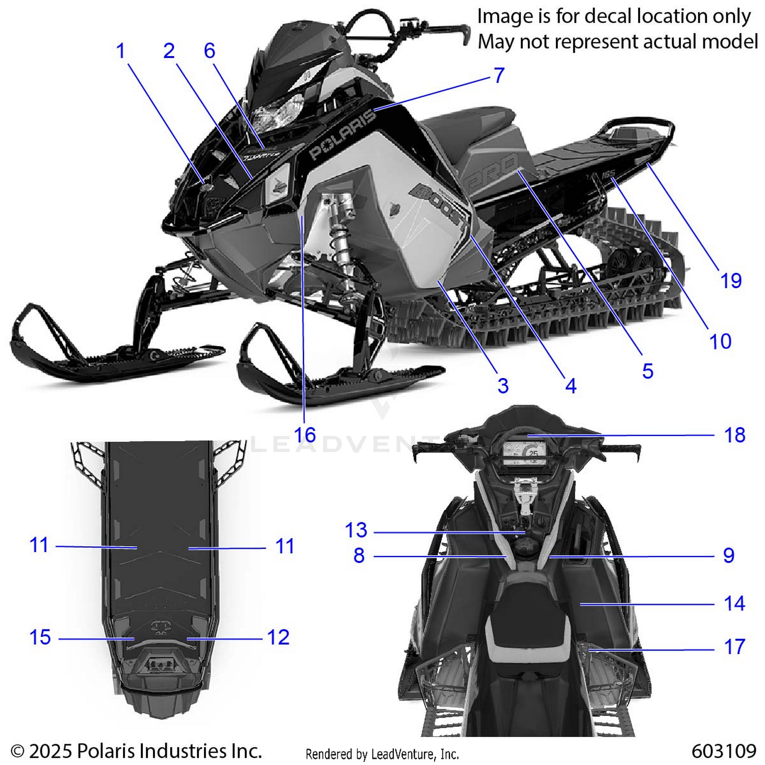BODY, DECAL, BLACK SIDE PANEL W/BLUE DUSK TRIM - S26TGM8MS (603109)