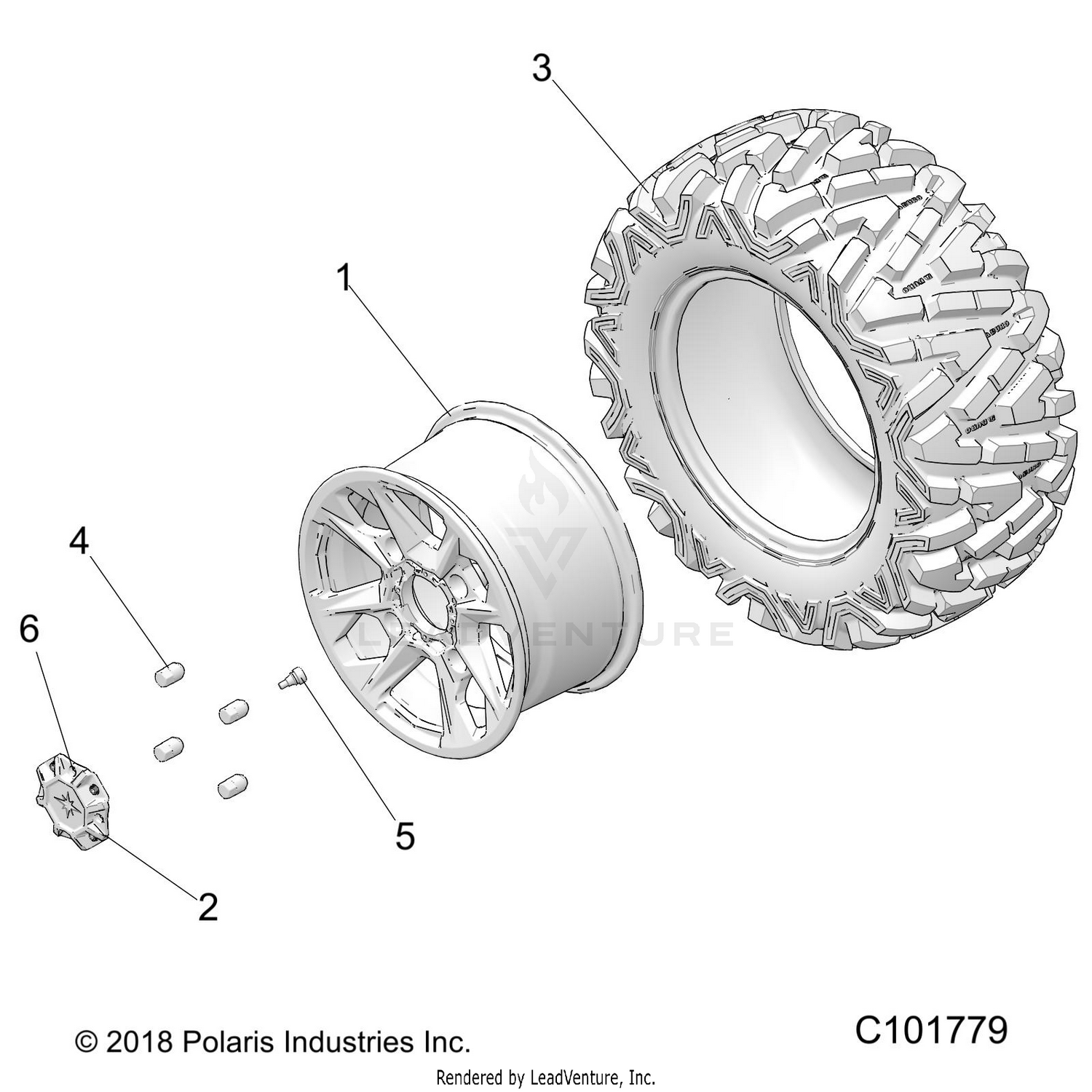 WHEELS, REAR - A26SLE95PF (C101779)