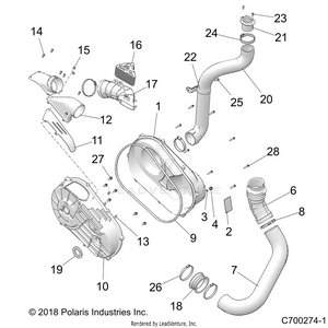 Drive Train, Clutch Cover And Ducting - Z22nar99af/bf (c700274-1) Schematic
