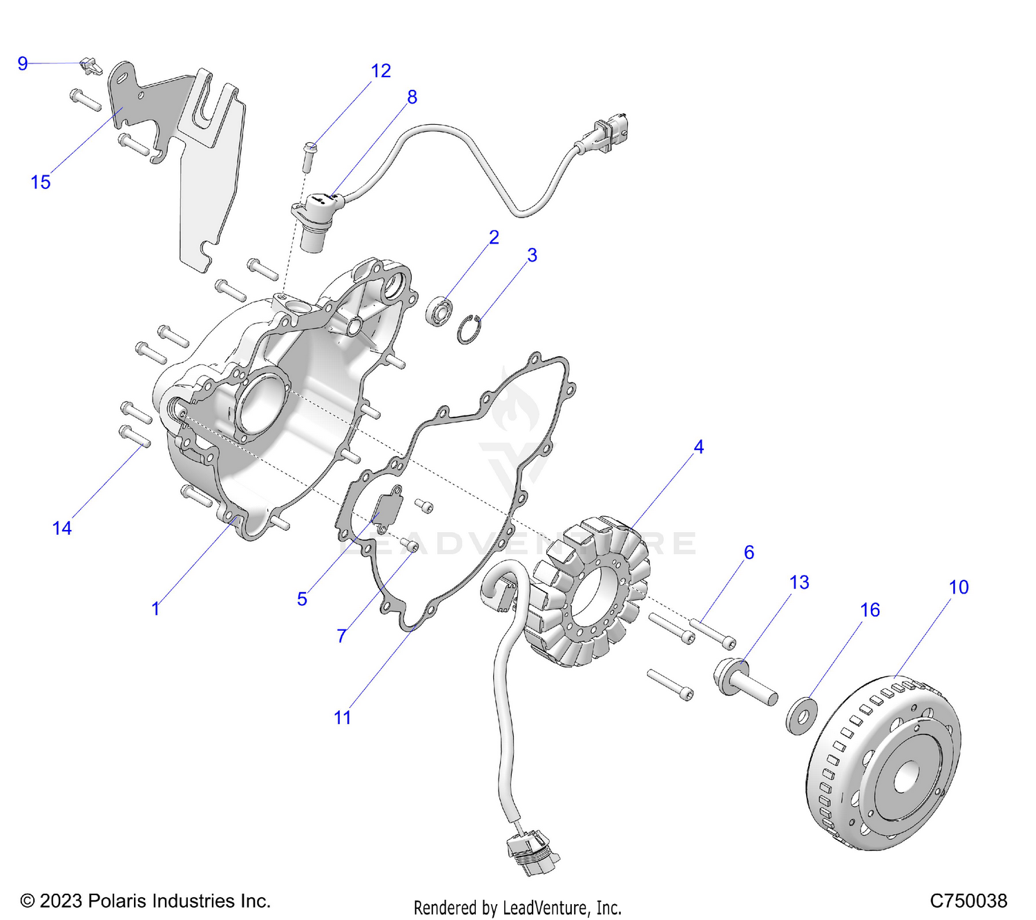 ENGINE, STATOR & FLYWHEEL - R26RSE99A9/B9/AF/BF/AH/BH/AB/BB/AS/BS (C750038)
