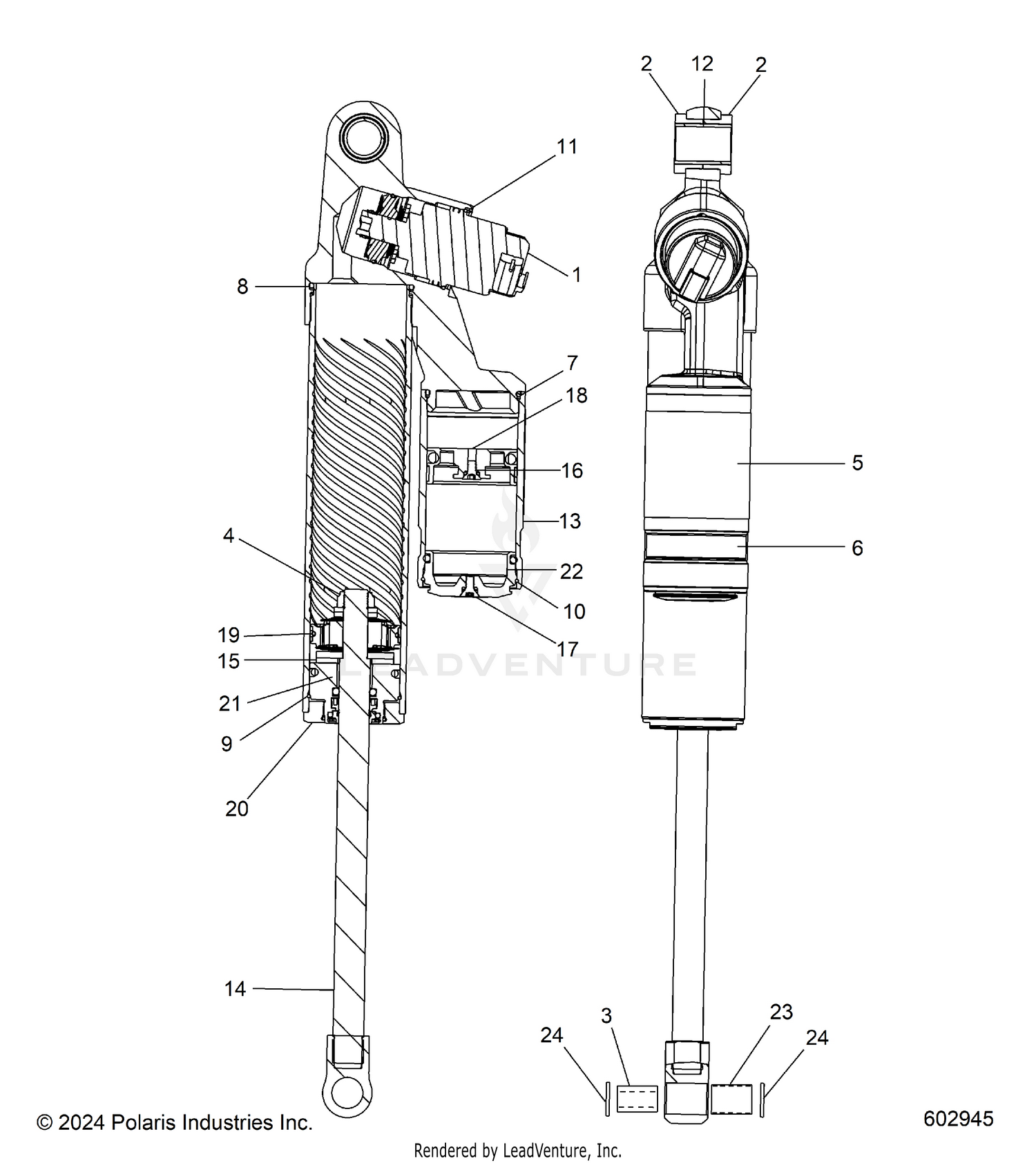 SUSPENSION, SHOCKS, REAR TRACK, INTERNALS - S26TDZ8MS (602945)