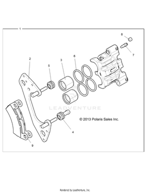 Brakes, Front Caliper - R16rge99a7/ae/av (49rgrcaliper14rzr1000) Schematic