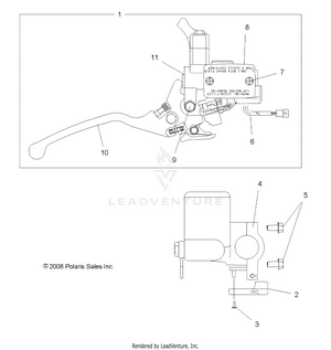 Brakes, Front Brake And Master Cylinder - A10gj52aa (49atvmclh09out525) Schematic