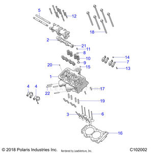 Engine, Cylinder Head, Cam And Valves - A22sva85a3 (c102002) Schematic