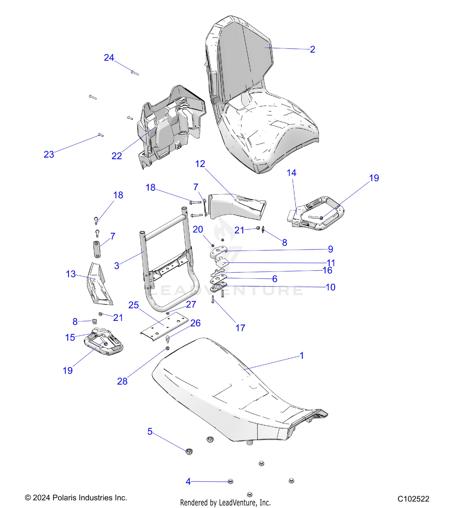 BODY, SEAT - A26SDZ57AB (C102522)