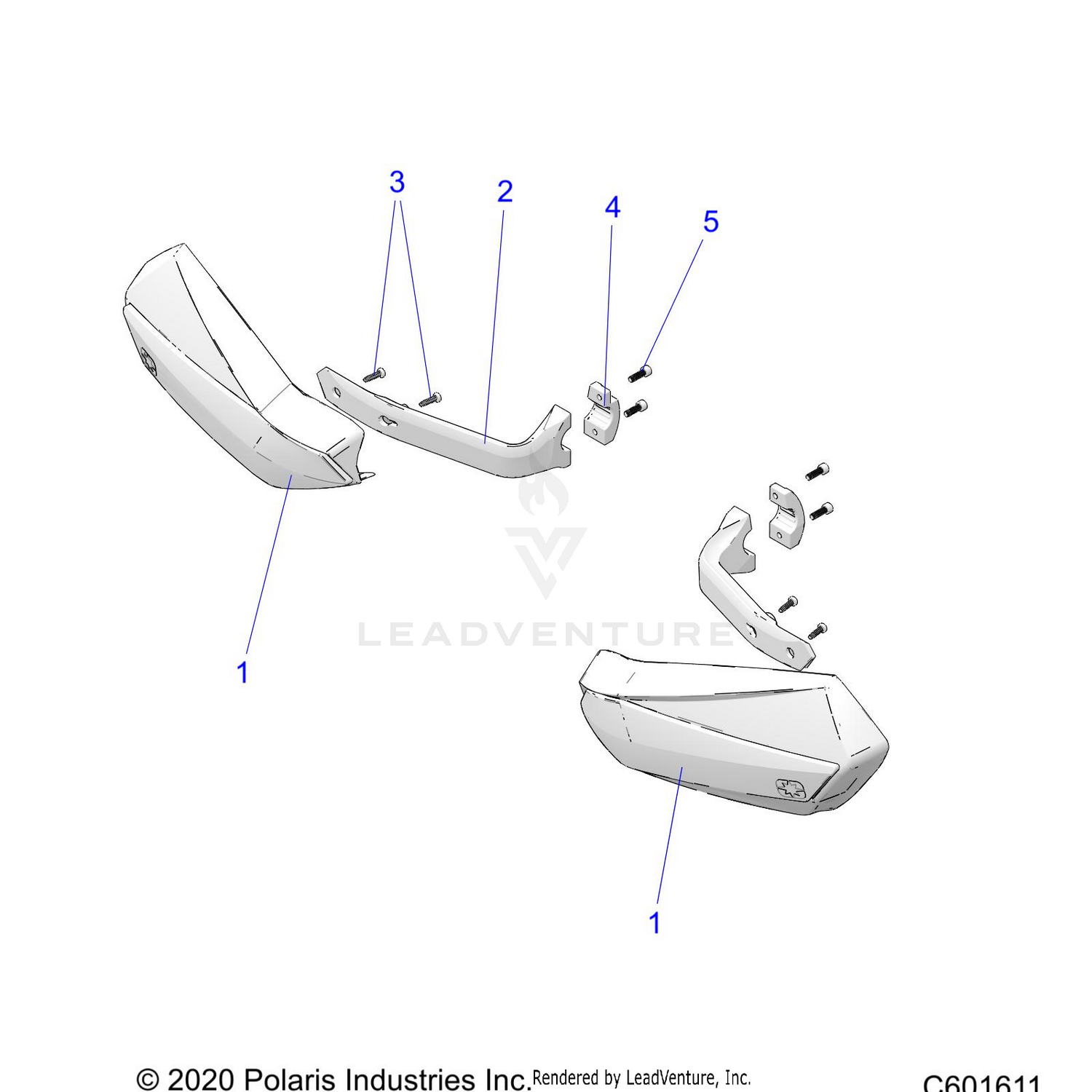 STEERING, HAND GUARDS - S22TDE8RS ALL OPTIONS (C601611)