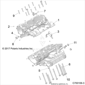 Engine, Crankcase - Z19vge99ak/aw/bk/bw (c700106-3) Schematic