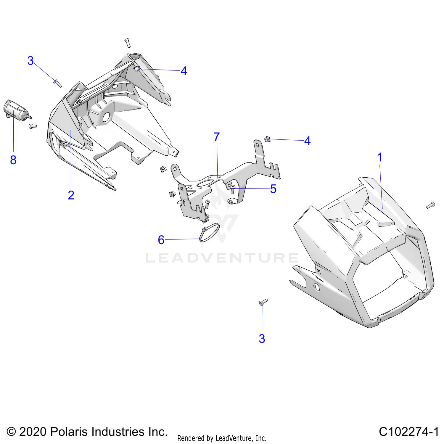 BODY, HEADLIGHT POD - A26SYY95AK (C102274-1)