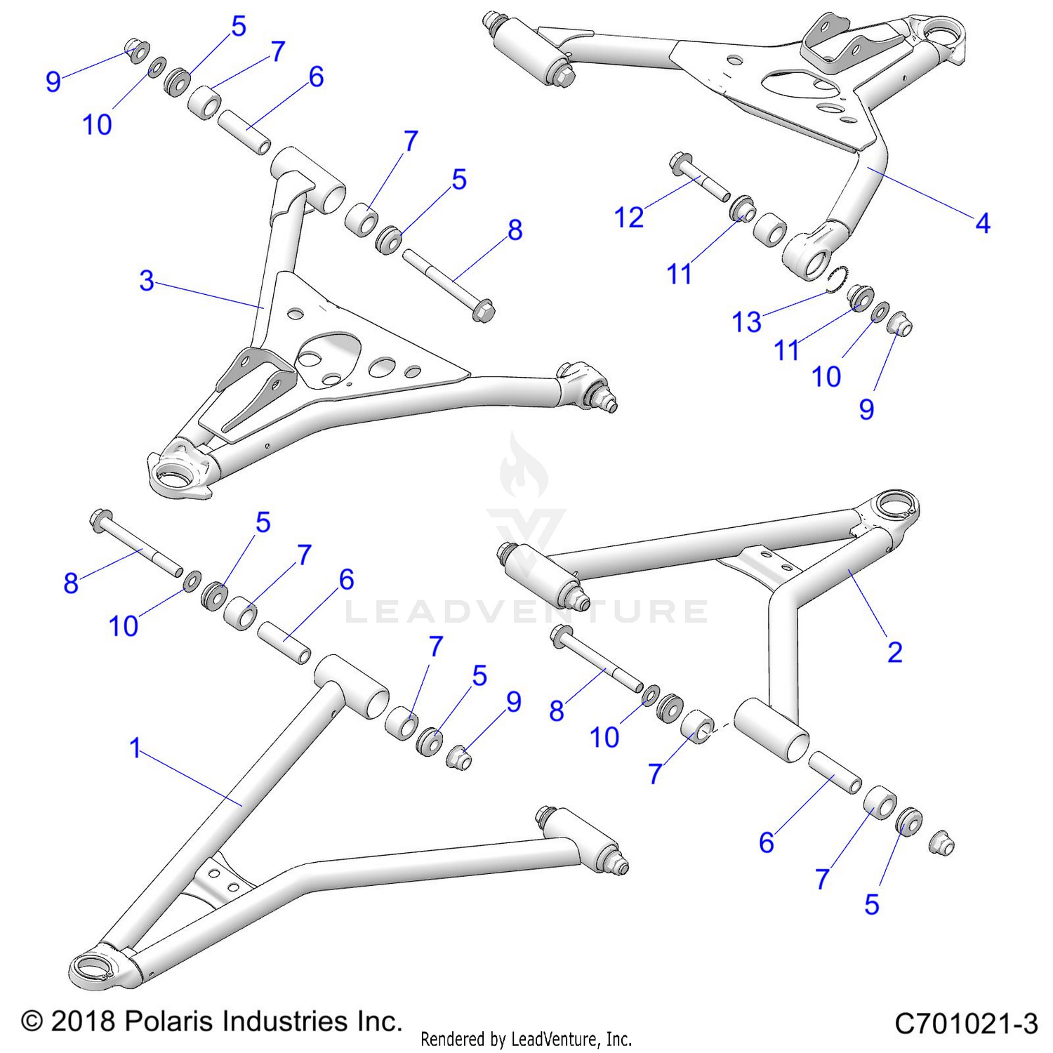SUSPENSION, FRONT CONTROL ARMS - Z24A5E87A5(C701021-3)