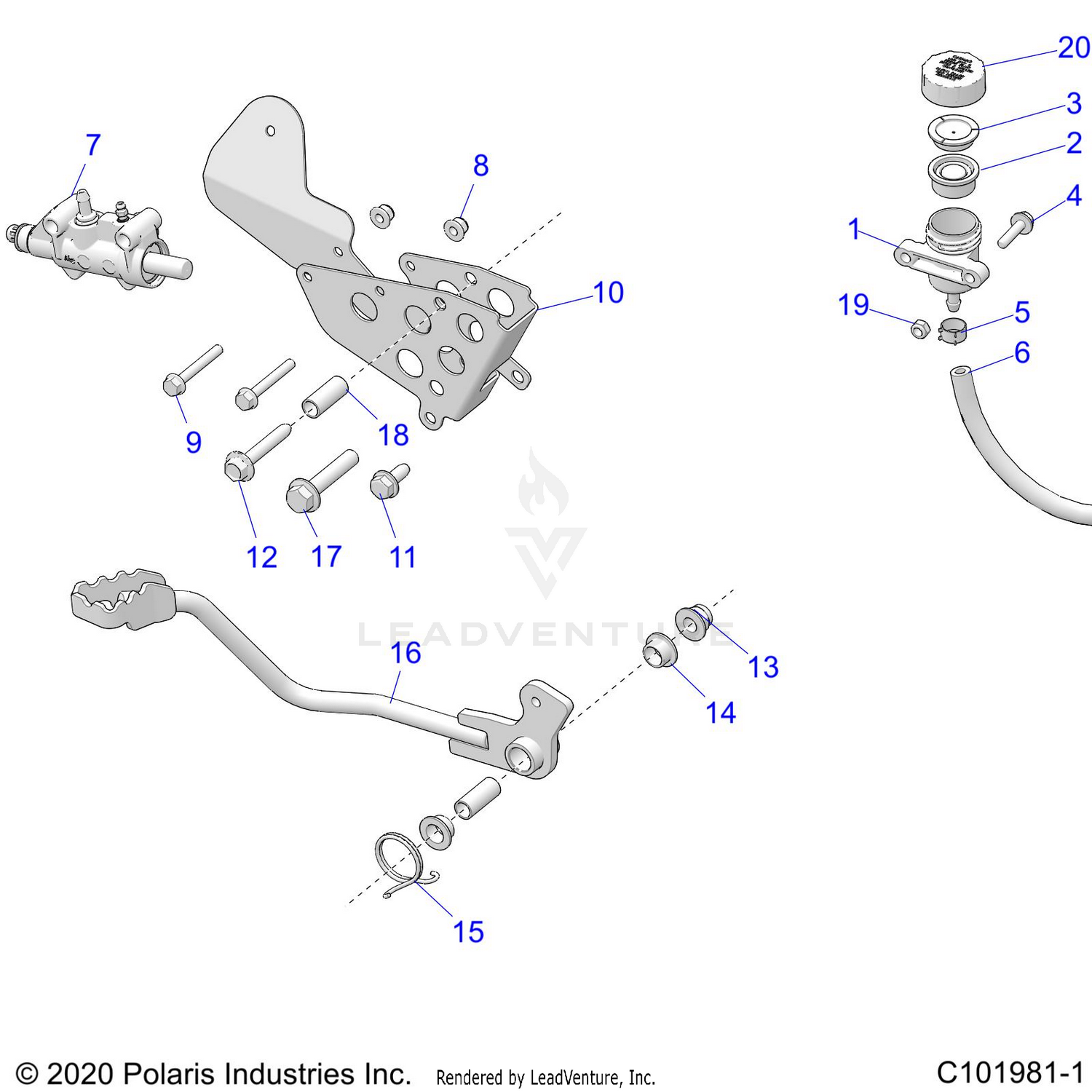 BRAKES, BRAKE PEDAL and MASTER CYLINDER - A26SLZ95AF (C101981)