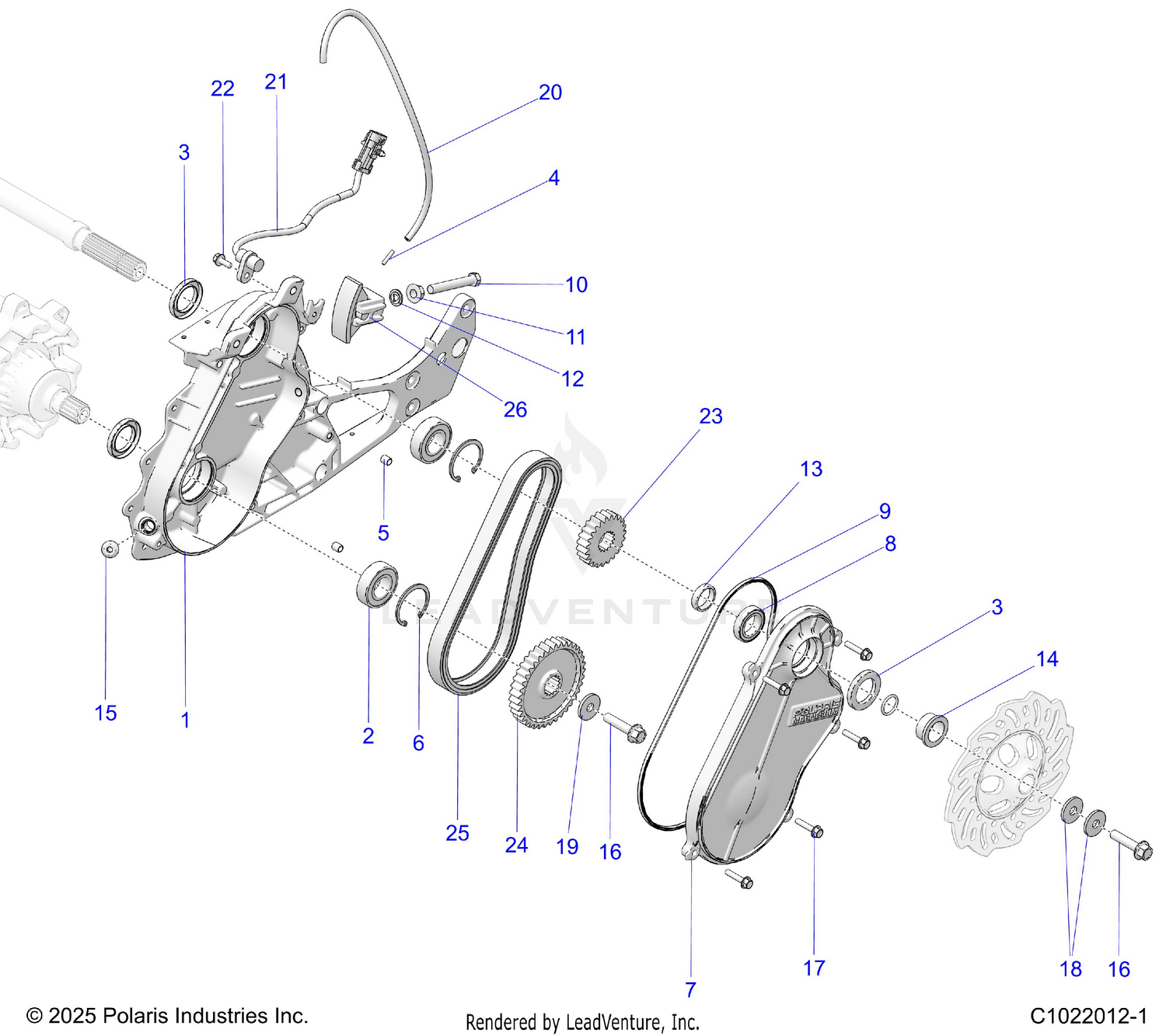 DRIVE TRAIN, CHAINCASE - S26TDV8MS (C1022012-1)