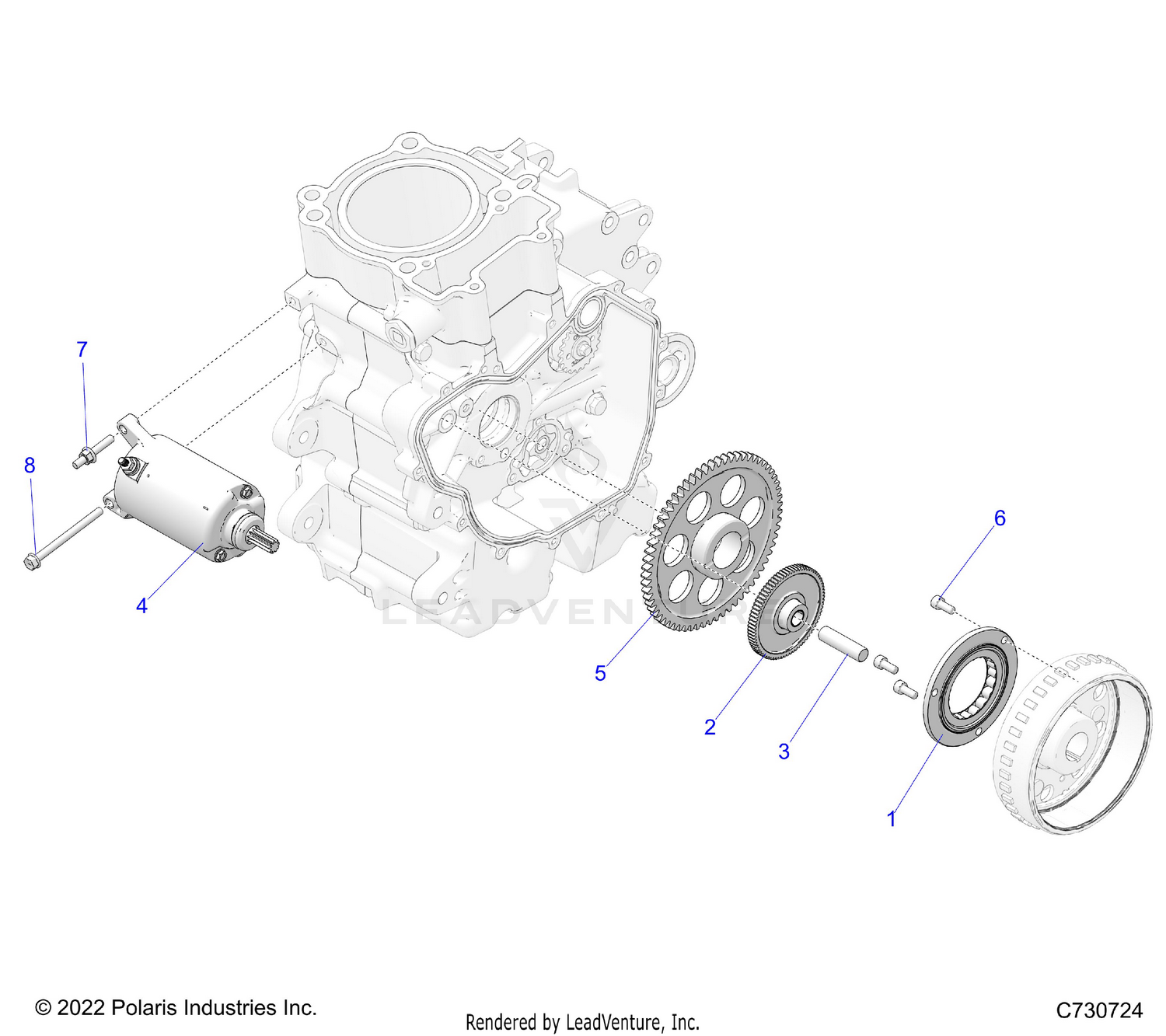 ENGINE, STARTER DRIVE - R26MAU57CP/EP (C730724)