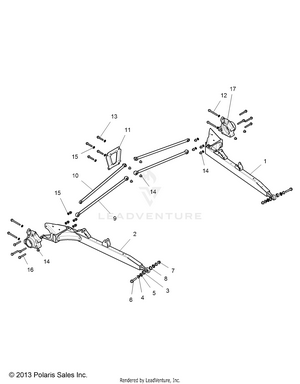 Suspension, Rear Control Arms - Z16vde99fm/nm (49rgrsusprr14rzr1000) Schematic
