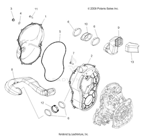 Body, Clutch Cover - A09zx85/8x All Options (49atvclutchcvr09spxp550) Schematic