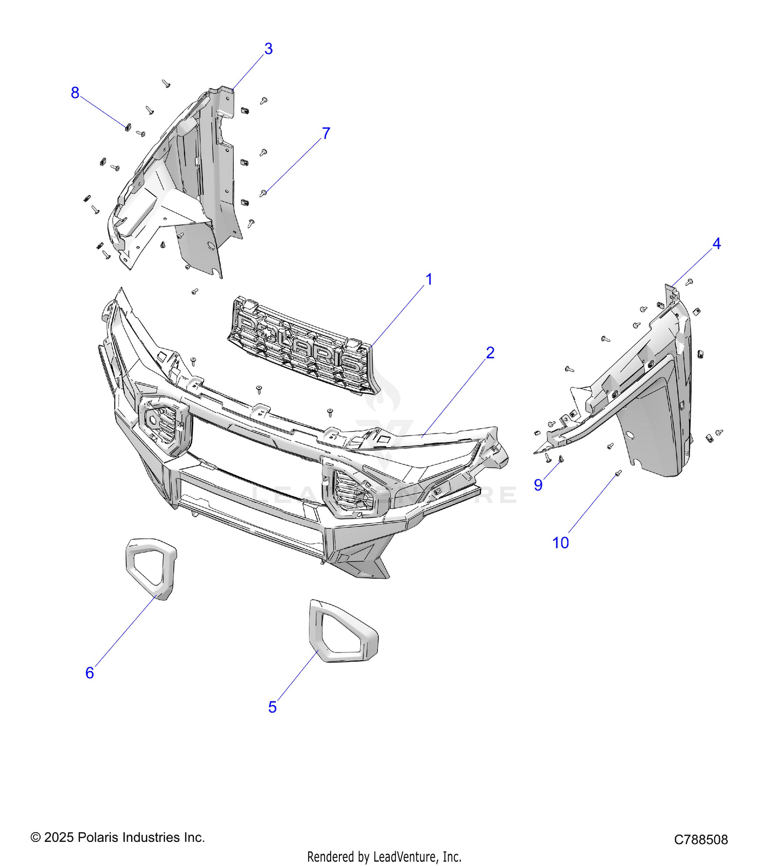 BODY, FRONT FASCIA, GRILLE, & FLARES - R26XAW1RB9/BB/BJ (C788508)