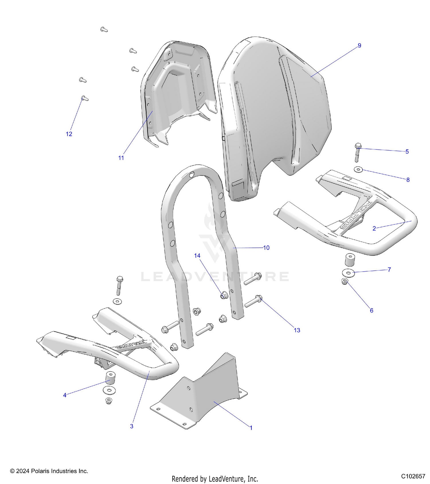 BODY, SEAT, PASSENGER, BACK - A26SDE57C4/E4 (C102657)