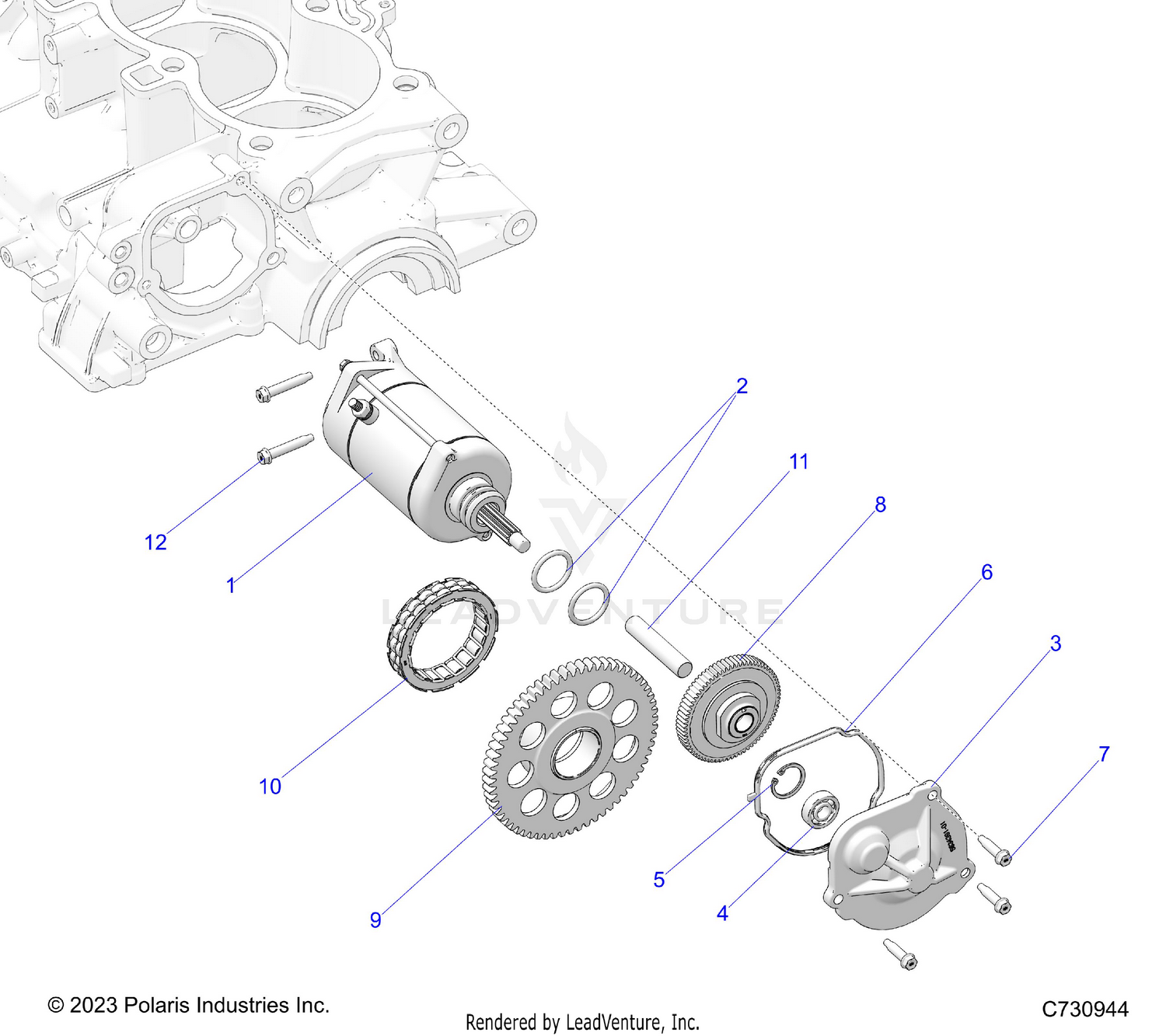 ENGINE, STARTER - R26XAW1RB9/BB/BJ (C730944)