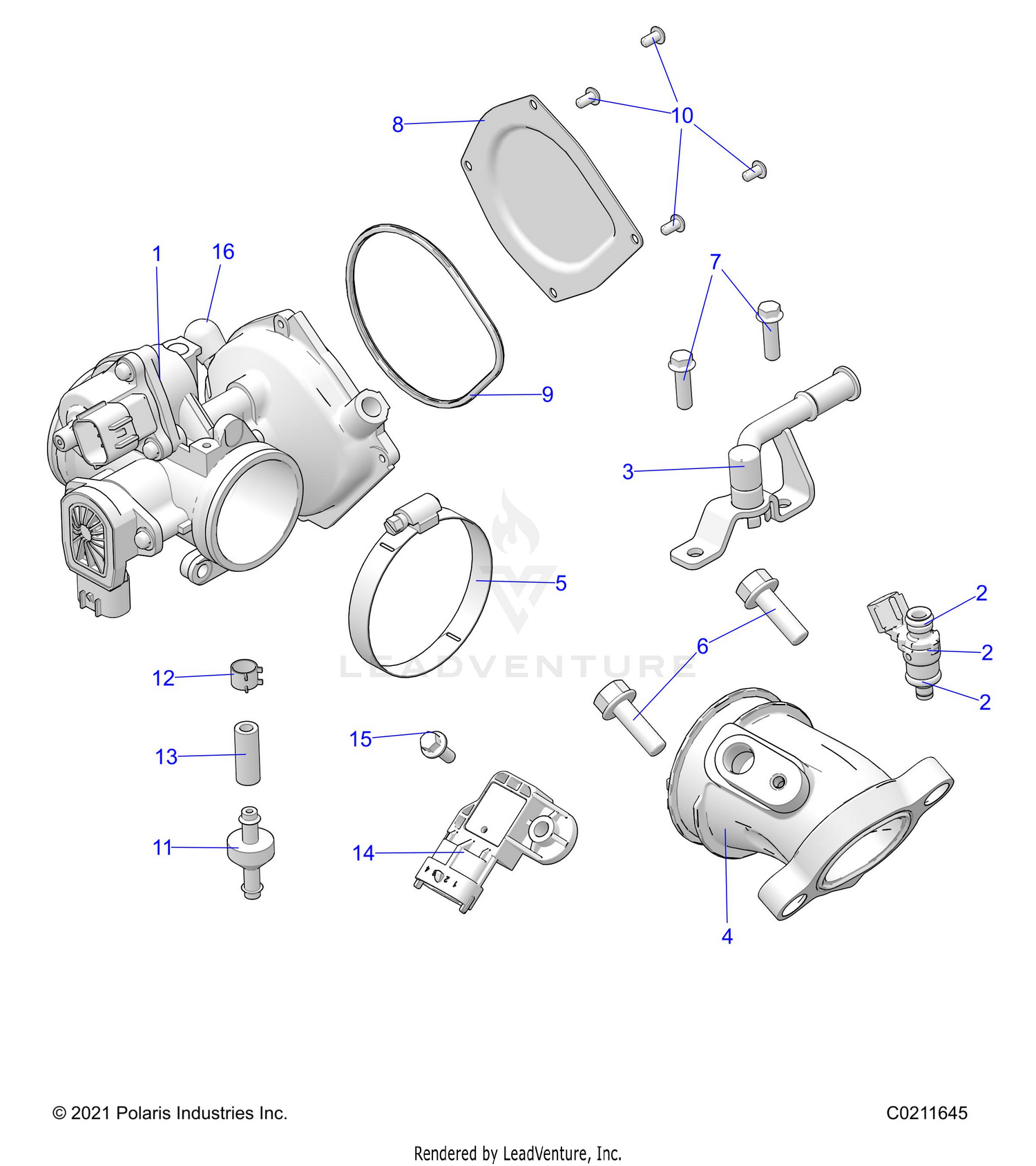 ENGINE, THROTTLE BODY and FUEL RAIL - A26SHY57AL/AS (C0211645)