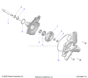 Engine, Waterpump Assembly Schematic