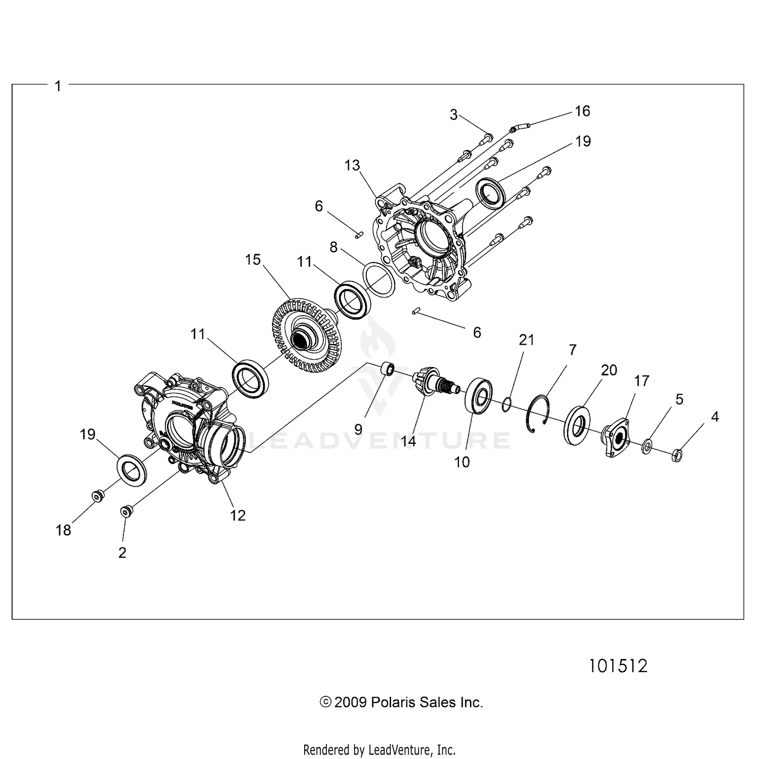 DRIVE TRAIN, REAR GEARCASE INTERNALS - A26SXN85A7 (101512)