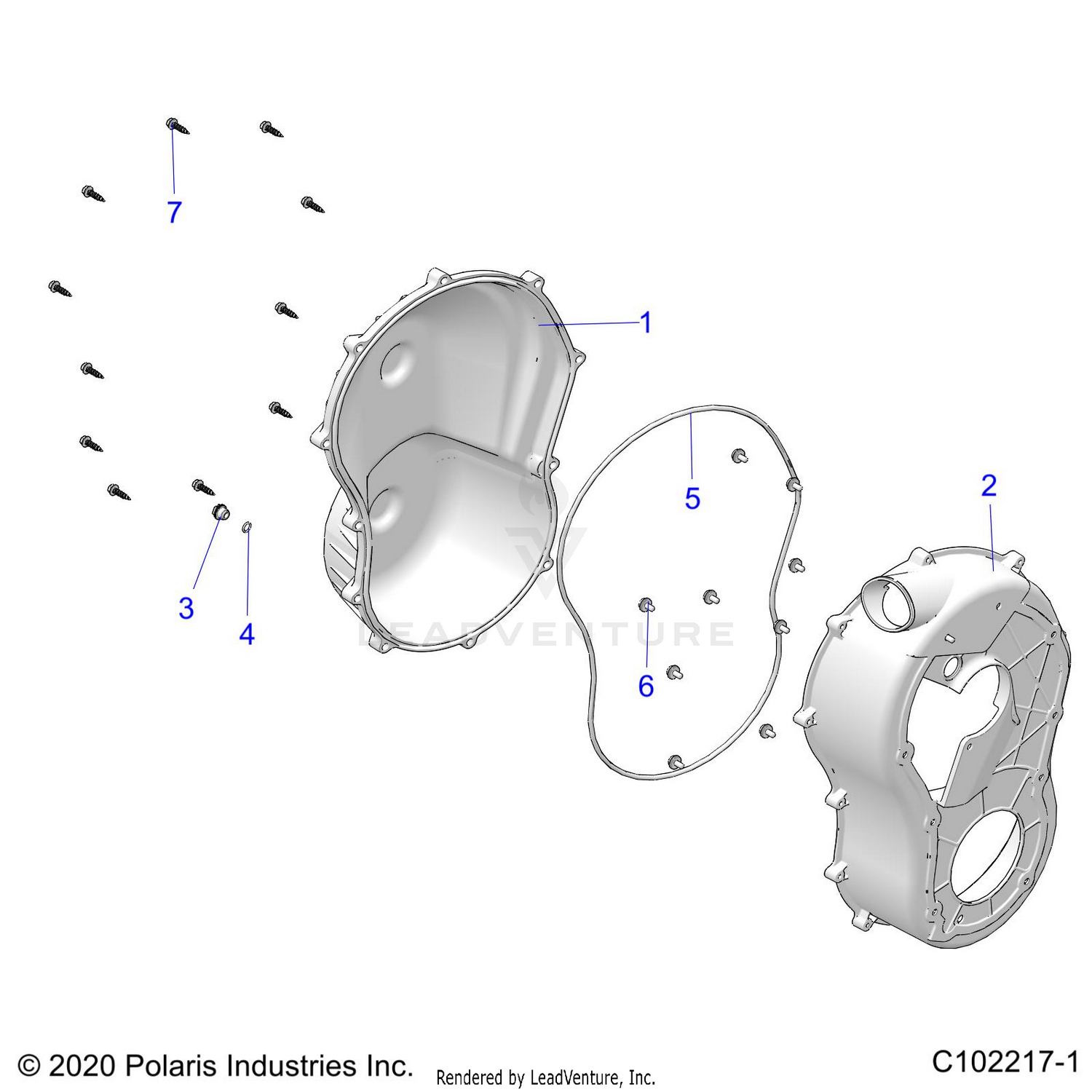 BODY, CLUTCH COVER AND BOOTS - A26SXM95AR (C102217-1)